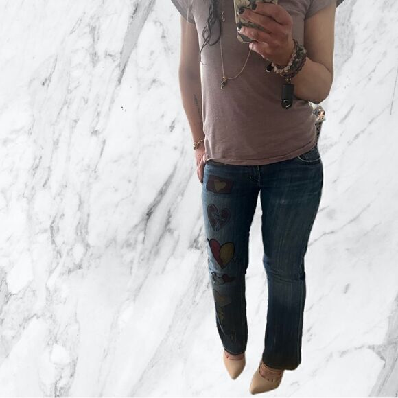 Custom Citizens of Humanity Heart Graffiti Dita Bootcut Jeans - Picture 6 of 12